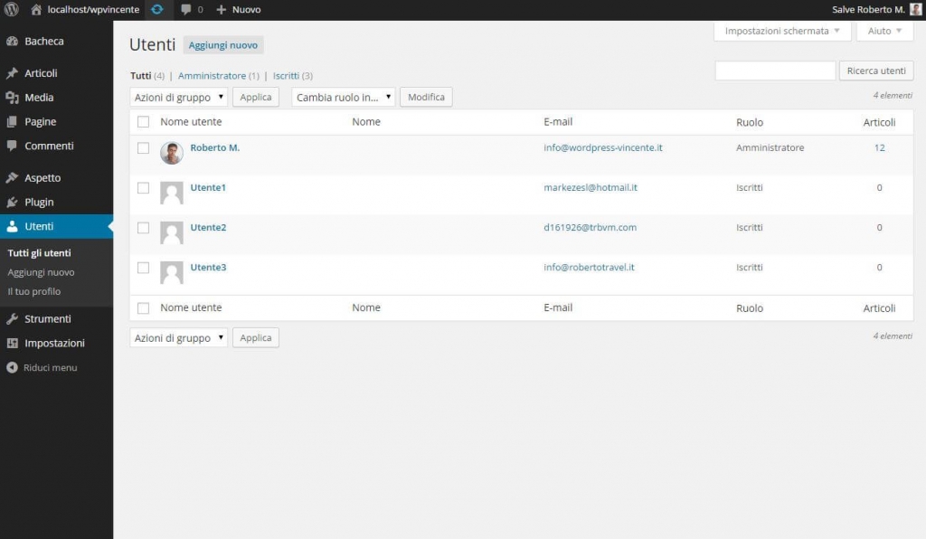 Come Usare WordPress-Gli utenti