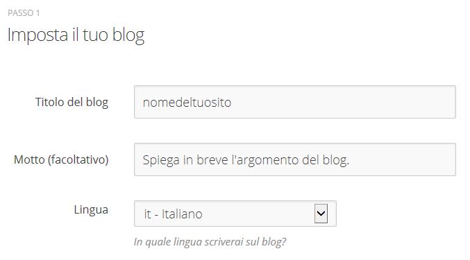 Come creare un blog gratis - Passaggio 4