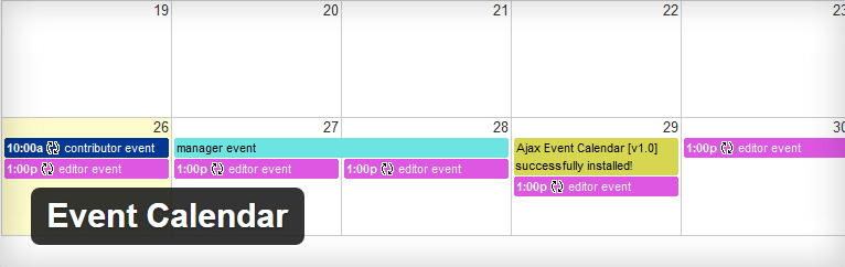 Calendario eventi WordPress- Event Calendar