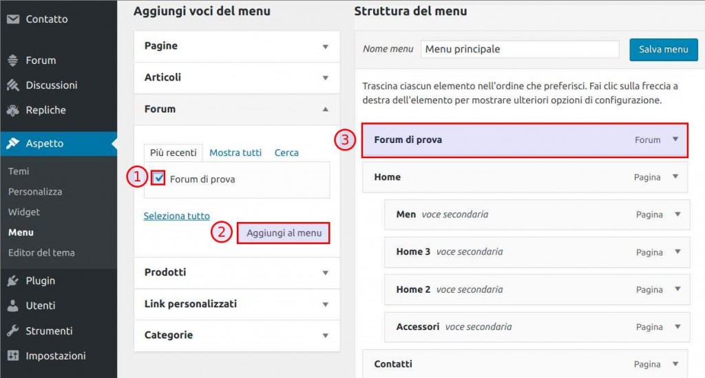 Come accedere al forum WordPress - Step2