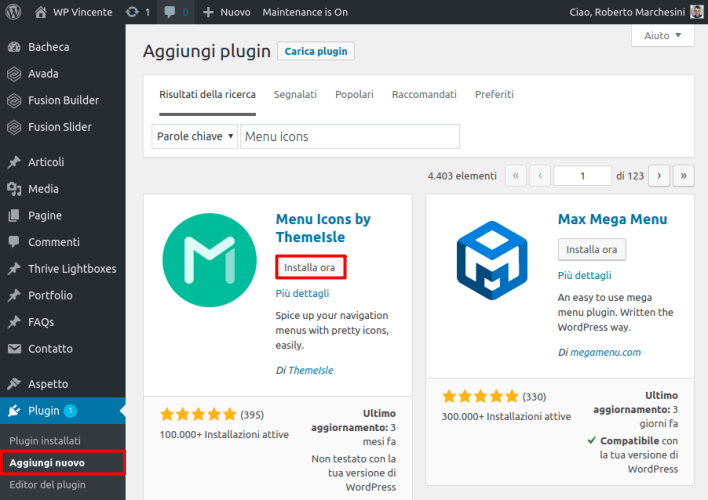 Come aggiungere icone sul menu di WordPress-Step1