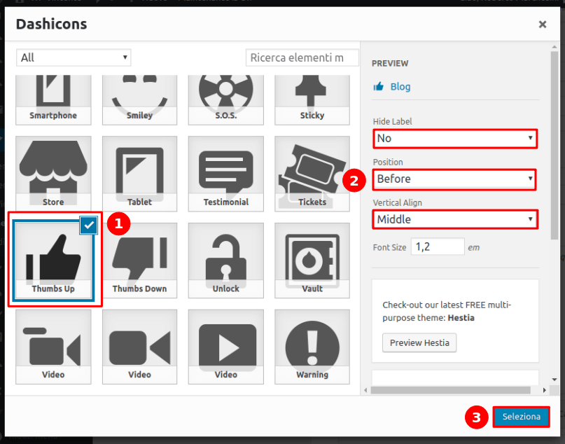 Come aggiungere icone sul menu di WordPress-Step3