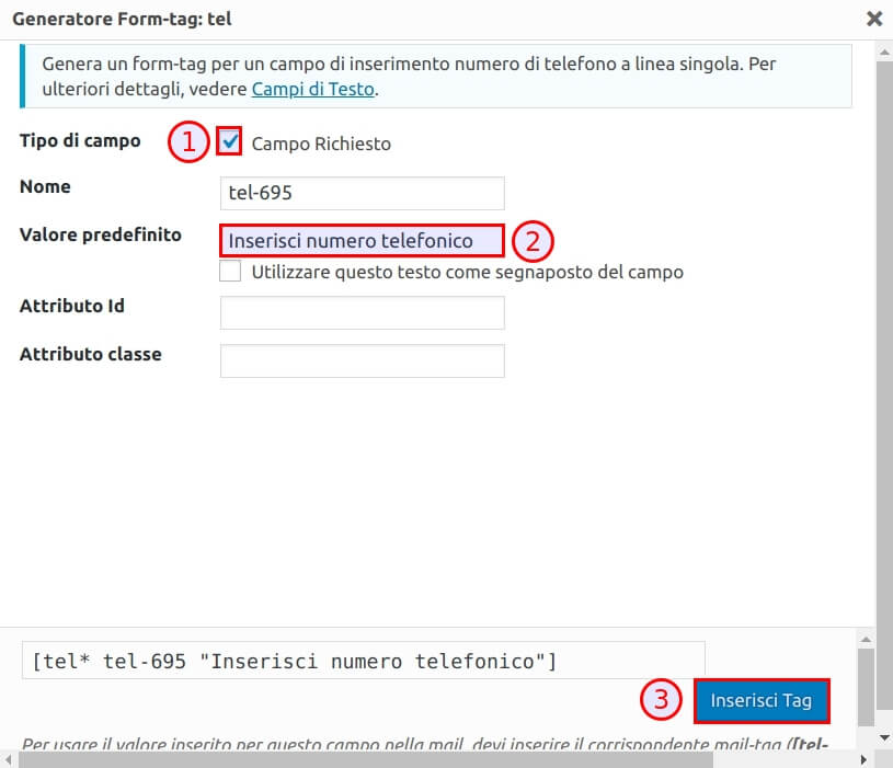 Come modificare il modulo Contact Form 7 - Step2