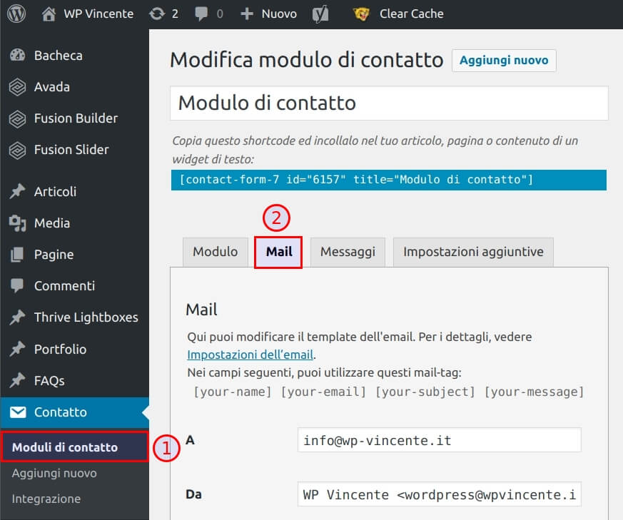 Come modificare la mail in arrivo - Step1