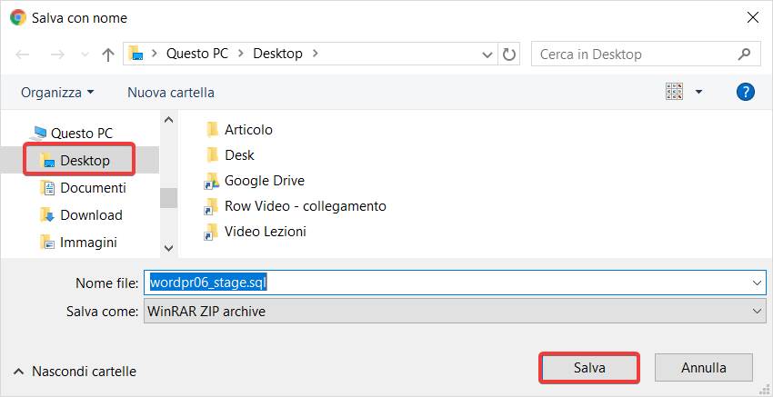 Come fare backup manuale WordPress-Step11