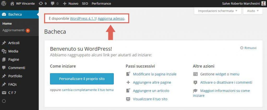 Aggiornamento Automatico WordPress