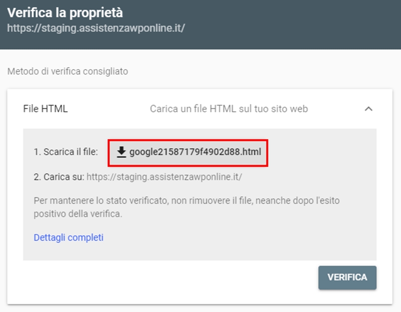 Come collegare WordPress-Google Search Console-Step4