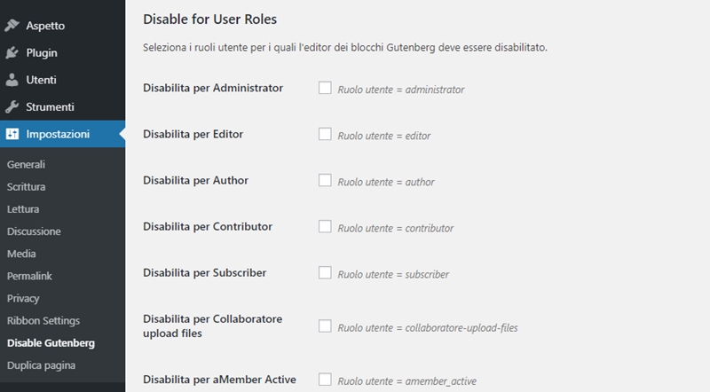 Come disabilitare Gutenberg WordPress-Step5