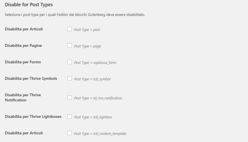 Come disabilitare Gutenberg WordPress-Step6