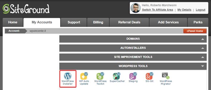 Come installare WordPress sottocartella-Step1