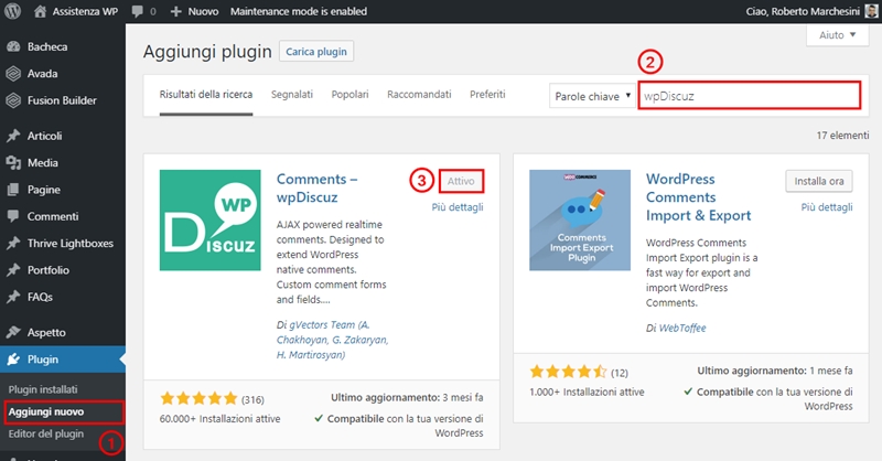 Come modificare modulo commenti WordPress-Step1
