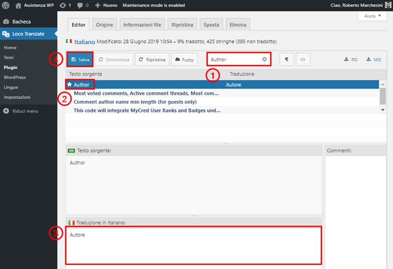 Come modificare modulo commenti WordPress-Step10