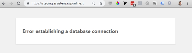 Come risolvere errore connessione database WordPress-Step1