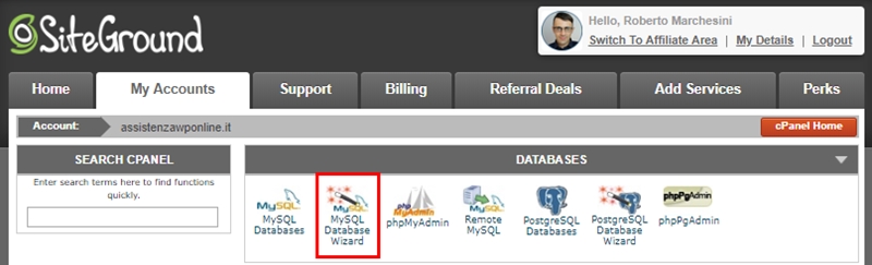 Come risolvere errore connessione database WordPress-Step2