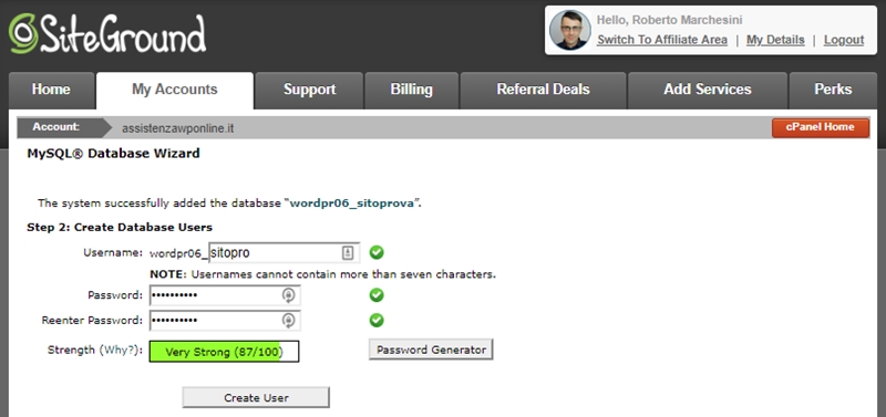 Come risolvere errore connessione database WordPress-Step4