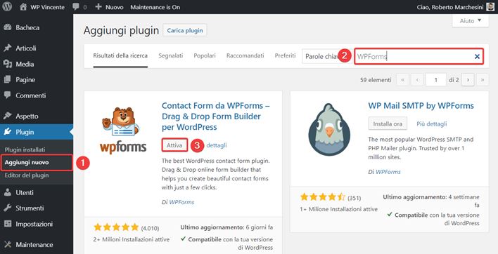 WPForms-come creare moduli contatto-Step1